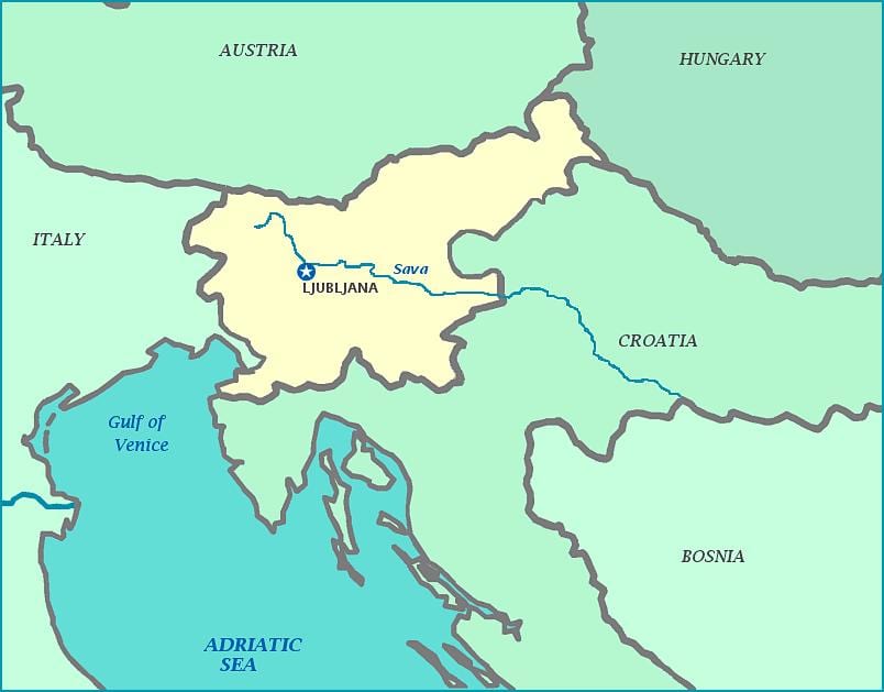 Carte de la côte Slovène