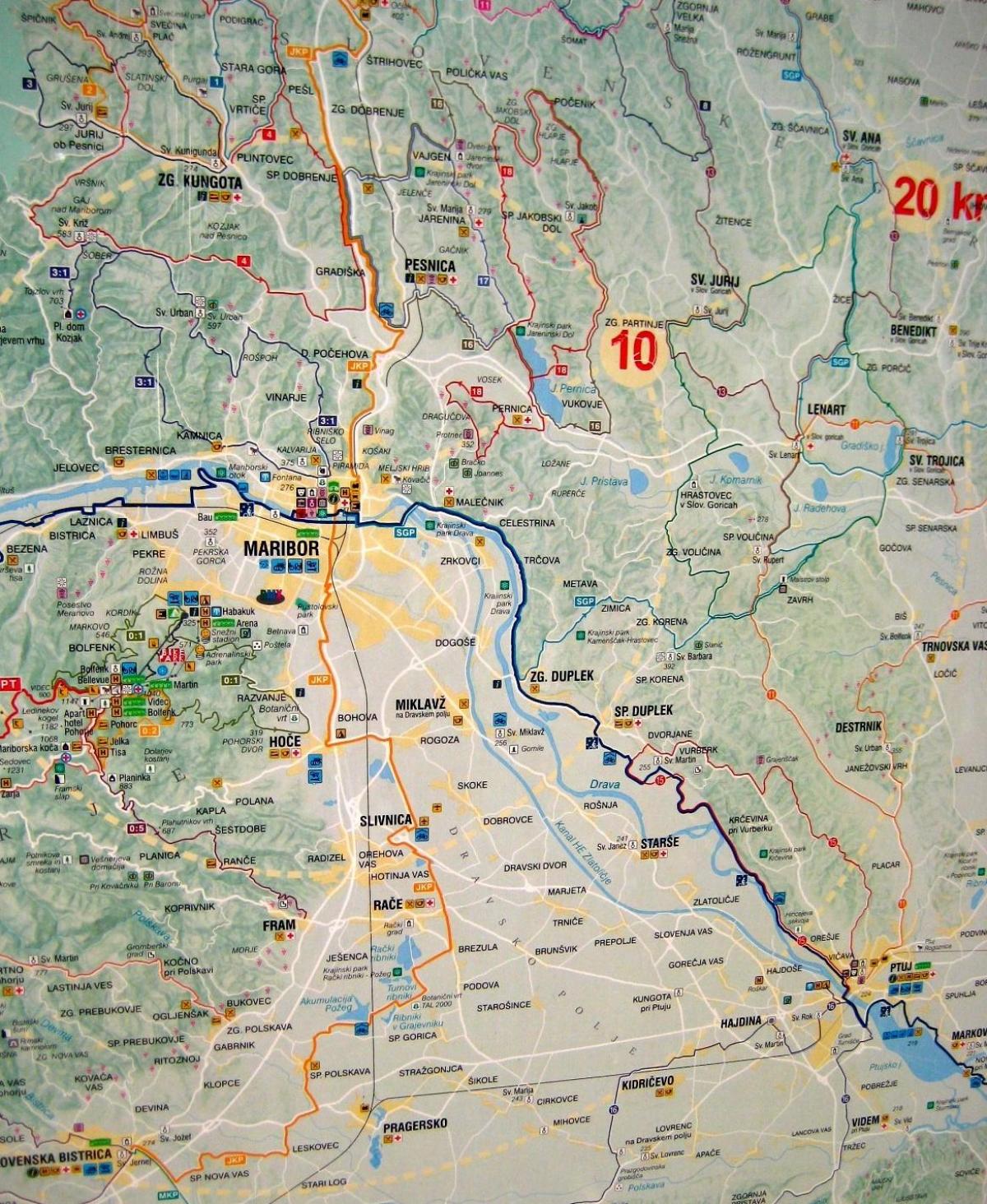 Carte de la Slovénie à vélo