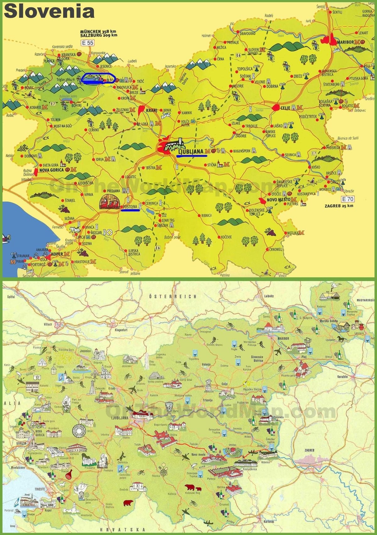 La slovénie carte de voyage