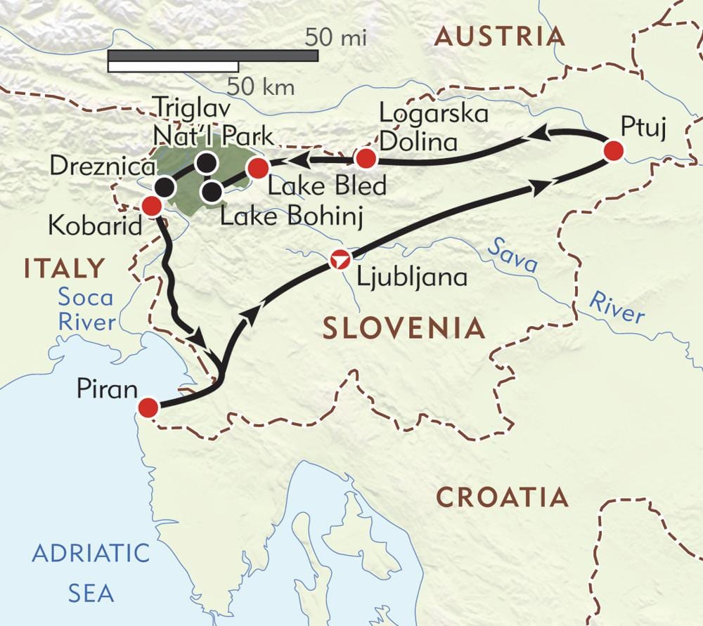 la carte de piran, Slovénie