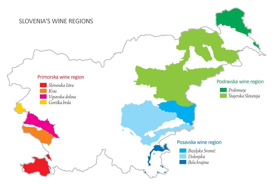 Carte de la Slovénie vin