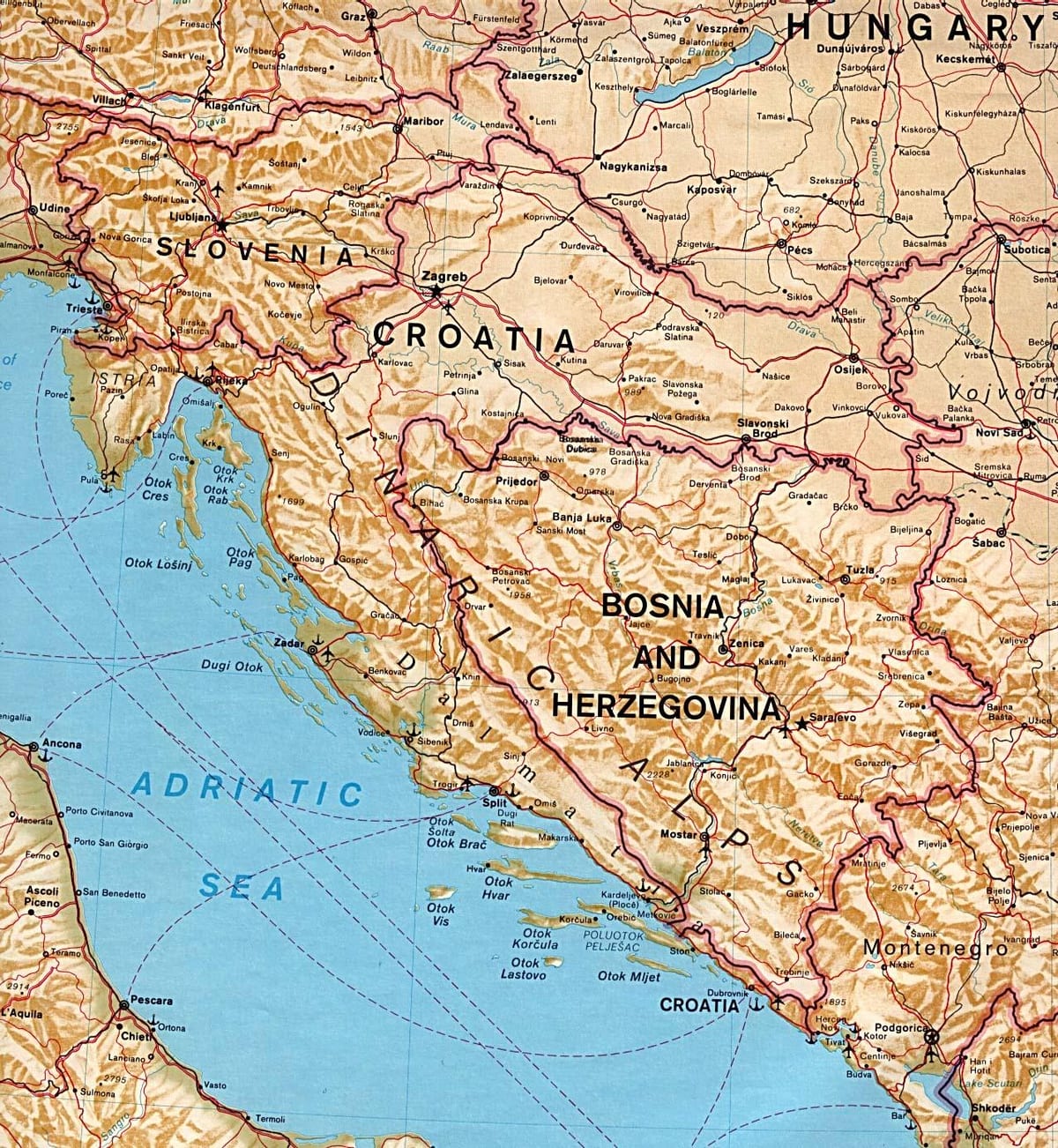 carte montrant la Slovénie