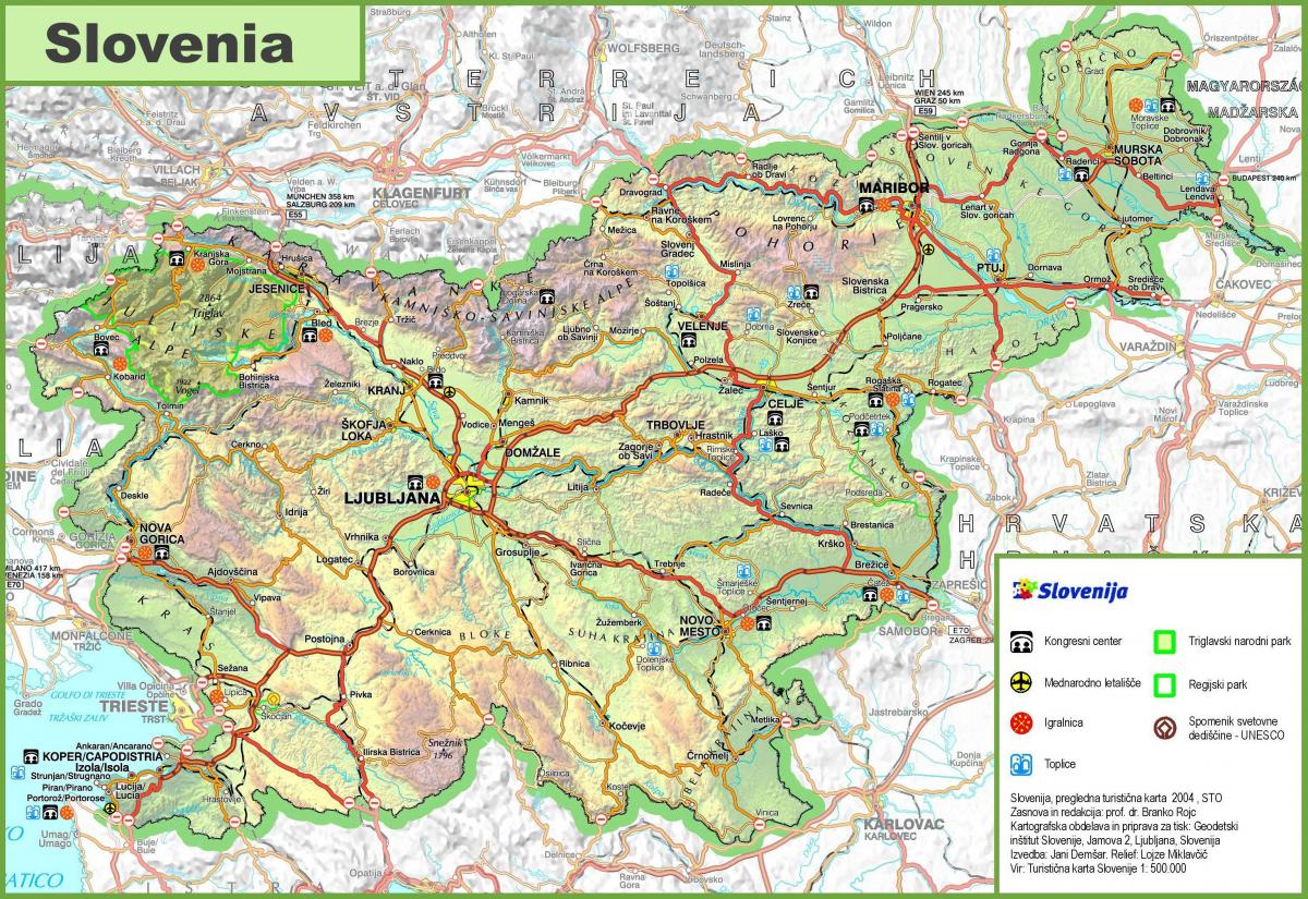 Carte de la Slovénie route