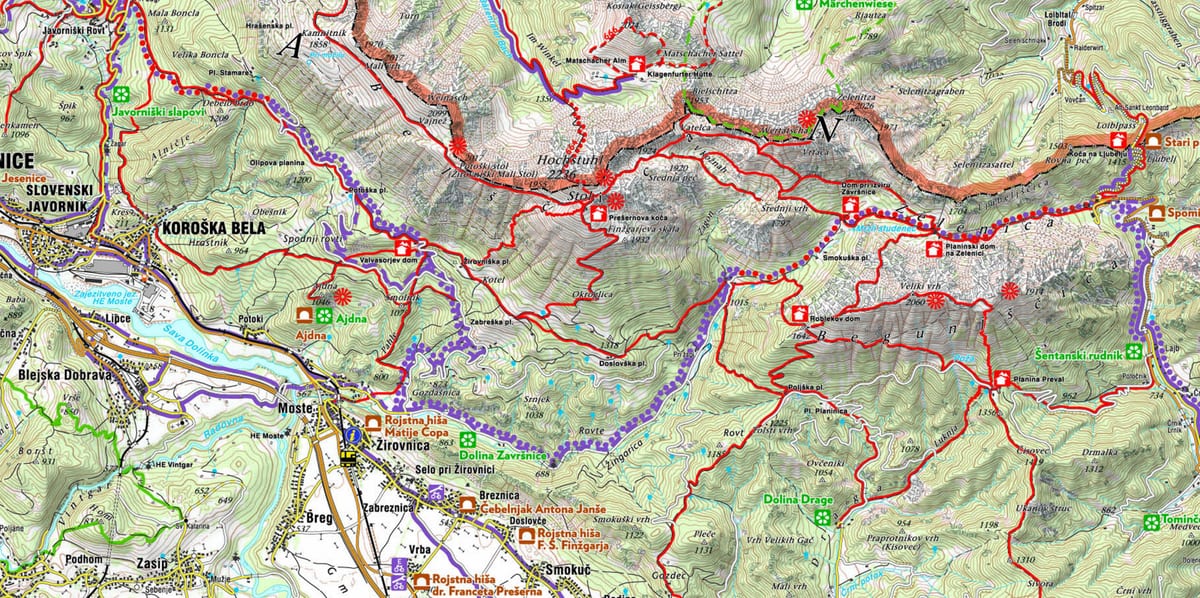 Carte des alpes Slovènes