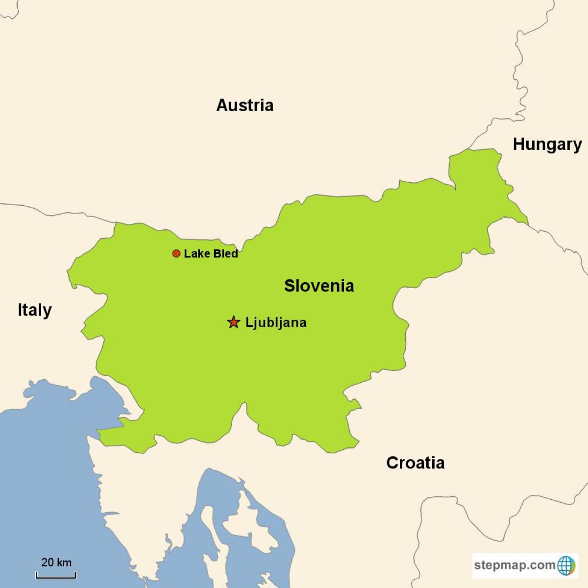 La carte de ljubljana, Slovénie
