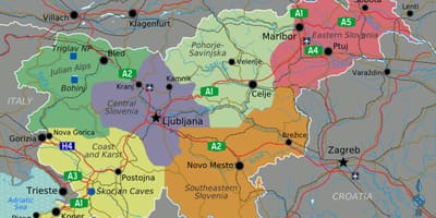 La slovénie attractions touristiques de la carte