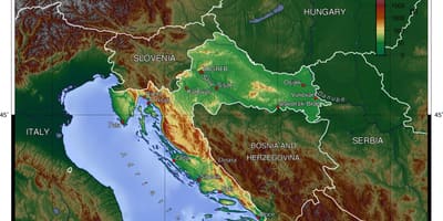 Carte topographique de la Slovénie