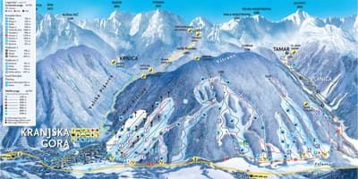 Carte de la Slovénie stations de ski