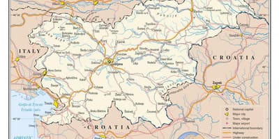 Carte des villes de Slovénie