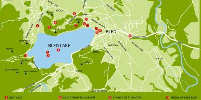 Carte de la Slovénie montrant le lac de bled