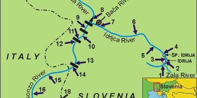 Carte de la rivière soca Slovénie